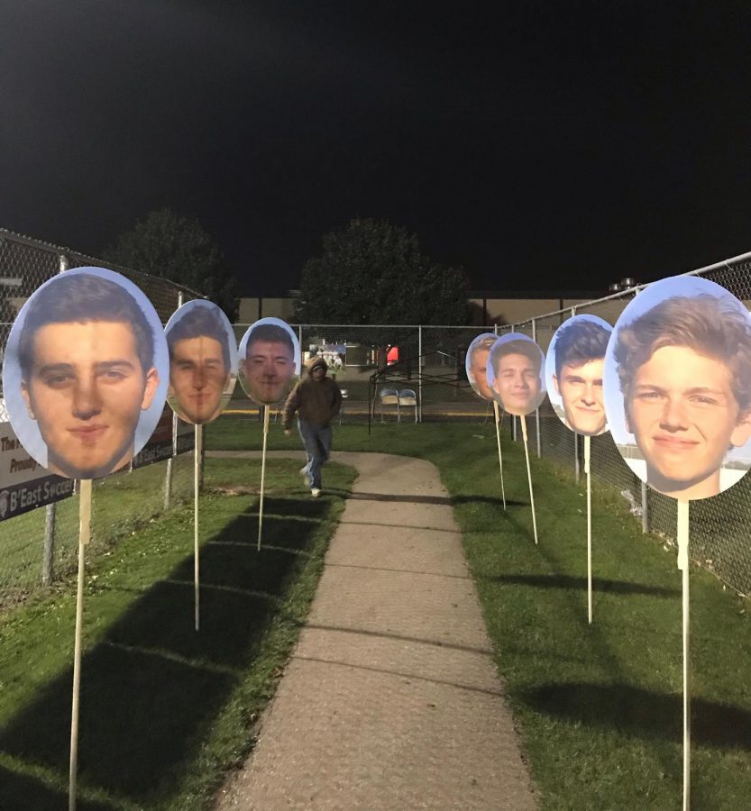 Fans were greeted with cardboard cutouts of their favorite senior players