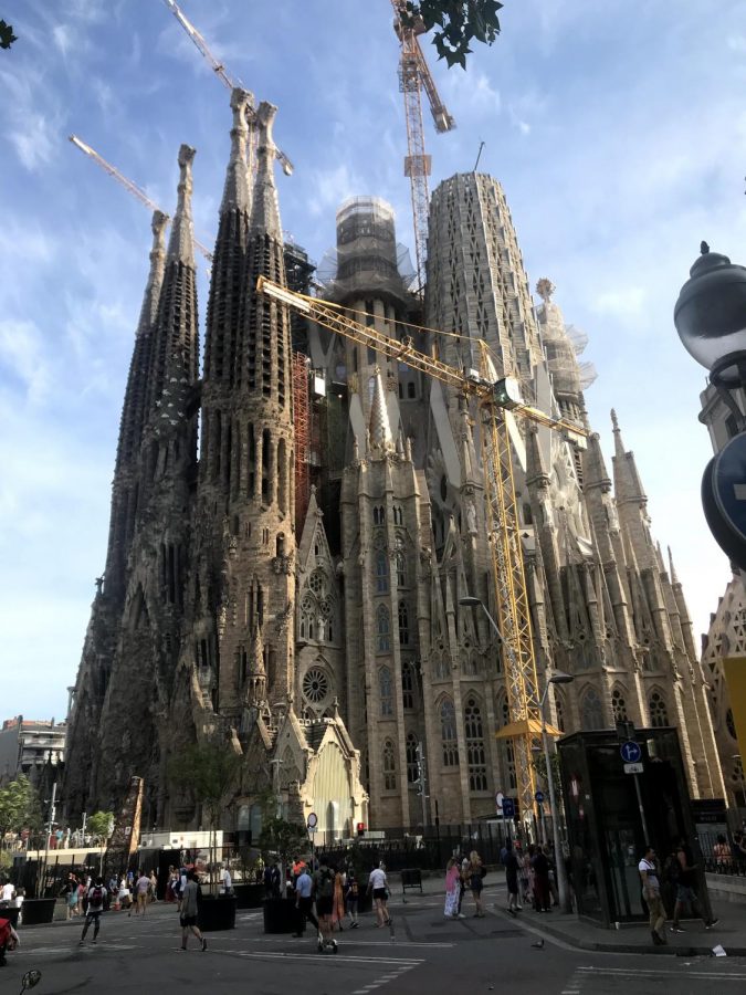 The Sagrada Familia, one of the oldest Roman Catholic cathedrals in Spain.