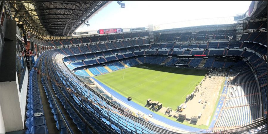 The Estadio Santiago Bernabeu in Madrid, home of Real Madrid